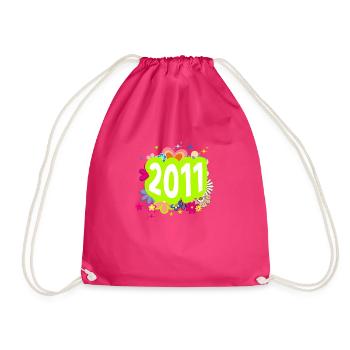 Année 2011 anniversaire Groovy floral - Sac de sport léger - fuchsia - Devant