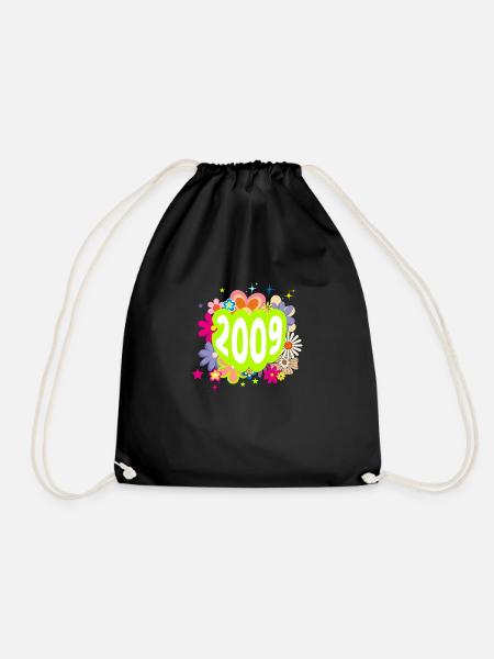 Année 2009 anniversaire Groovy floral - Sac de sport léger - noir