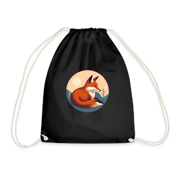 Renard, Reineke, Nez rouge, Renarde, Jupe rouge - Sac de sport léger - noir - Devant