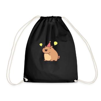 Ceremonial capybara - Drawstring Bag - black - Front
