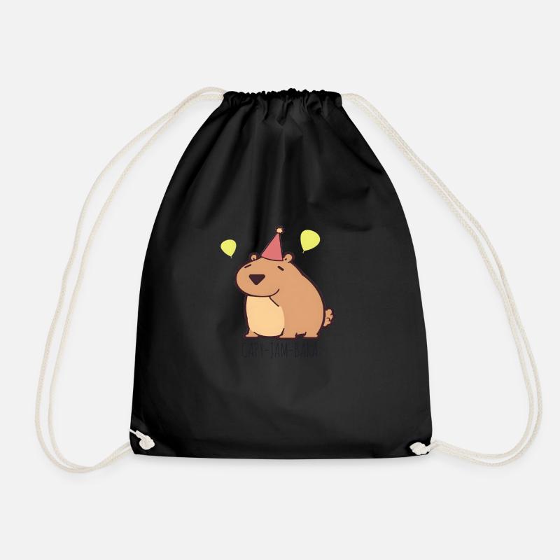 Ceremonial capybara - Drawstring Bag - black