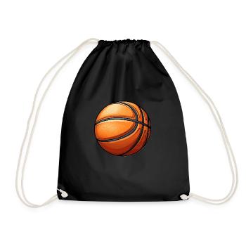 Basketball motif clipart for basketball fans - Drawstring Bag - black - Front