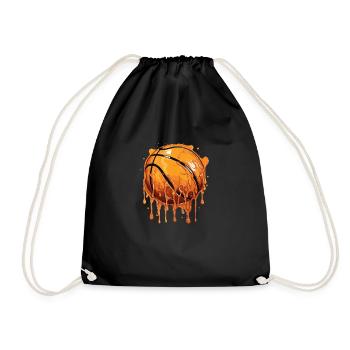 Dripping Basketball Clipart - Drawstring Bag - black - Front