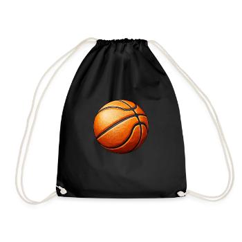 Basketball motif simple for basketball players and fans - Drawstring Bag - black - Front