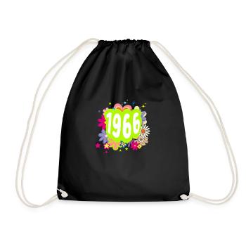 Jahr 1966 Jubiläum Floral Groovy - Turnbeutel - Schwarz - Vorne