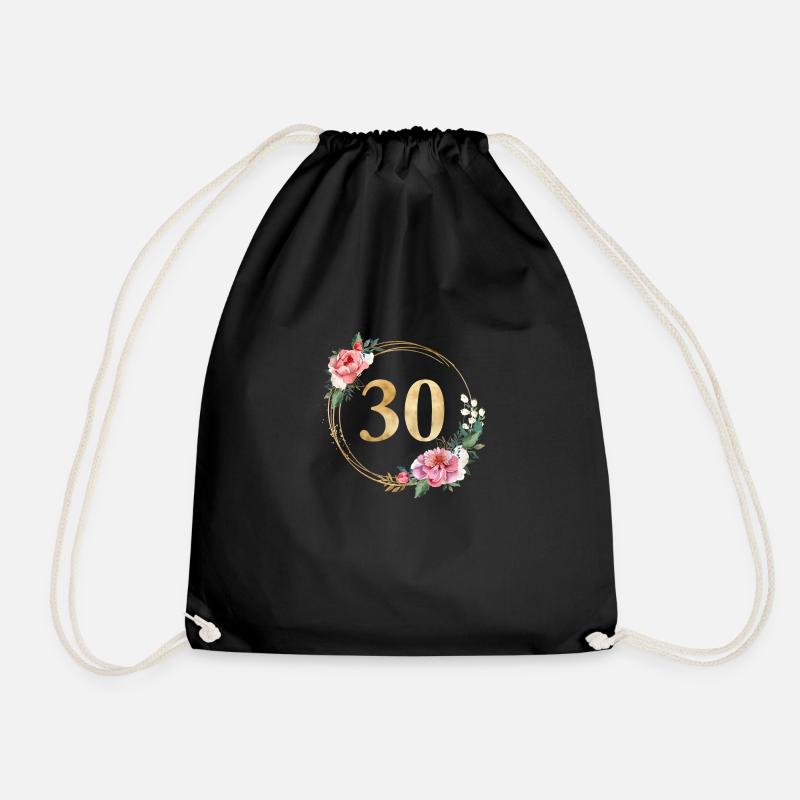 30! Customisable - Drawstring Bag - black