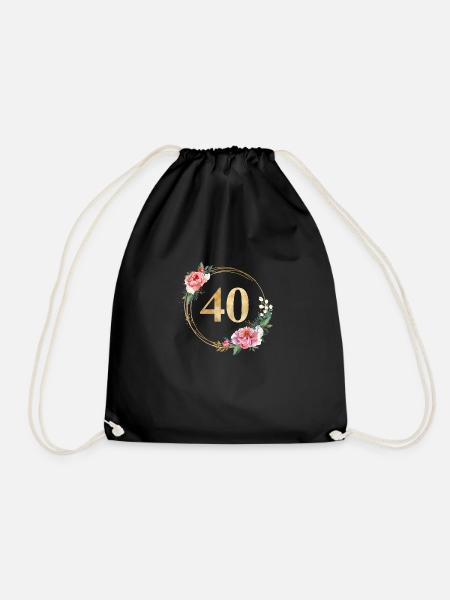 40! Customisable - Drawstring Bag - black