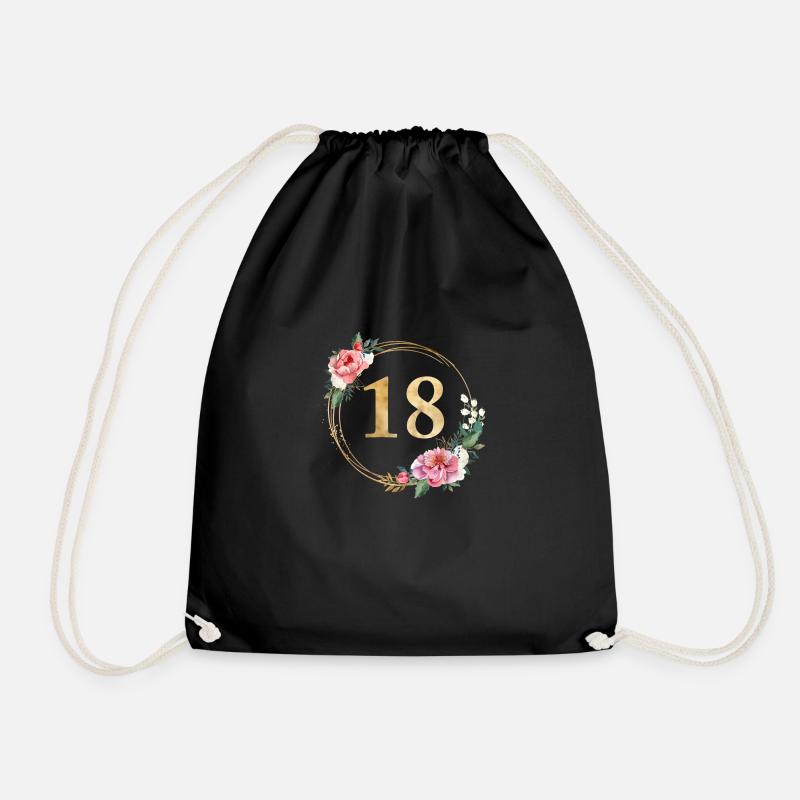 18! Customisable - Drawstring Bag - black