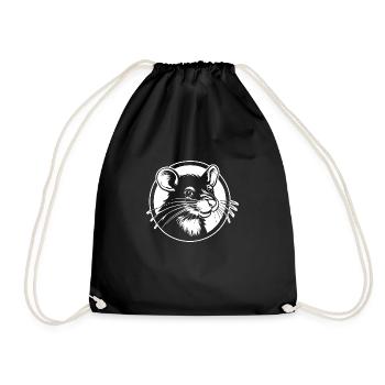 Rat, souris, rongeur, rats - Sac de sport léger - noir - Devant