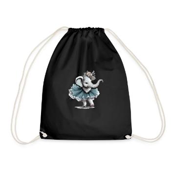 Zouzou l'éléphant au tutu - Sac de sport léger - noir - Devant