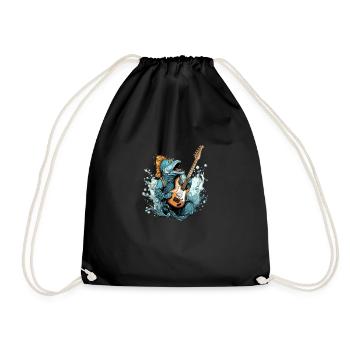 Zazo the fish guitarist - Drawstring Bag - black - Front