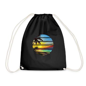 Sommerurlaub Palmen Insel Strand Sonne Palme - Turnbeutel - Schwarz - Vorne