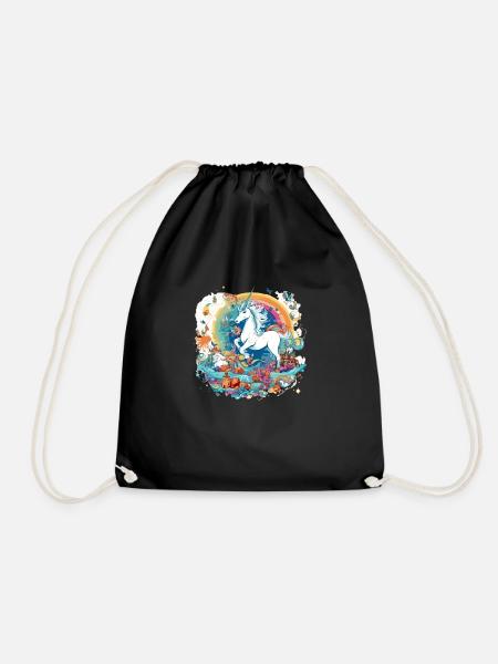 Das Einhorn Emma - Turnbeutel - Schwarz