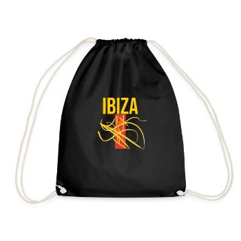Artistic Ibiza Souvenir Ibiza - Drawstring Bag - black - Front