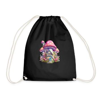 Fairy House Pizhaus Fairytale World Children Imagination - Drawstring Bag - black - Front