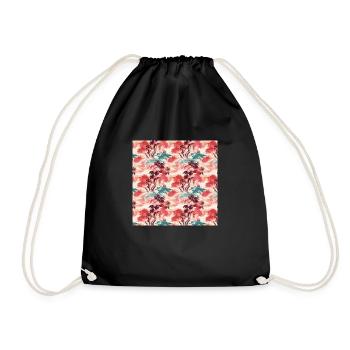 Asiatique Motif sans couture Peinture chinoise japonaise - Sac de sport léger - noir - Devant