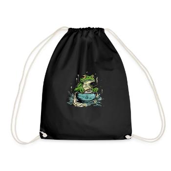 Miki, der gierige Frosch - Turnbeutel - Schwarz - Vorne