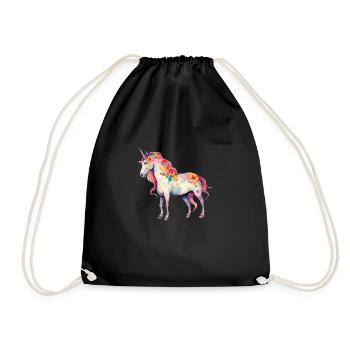 Mystic Unicorn Magic - Drawstring Bag - black - Front