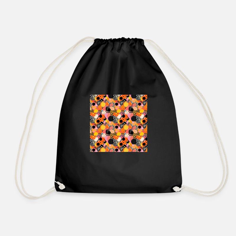 Abstract Seamless Pattern Shapes Lines Modern Art - Drawstring Bag - black