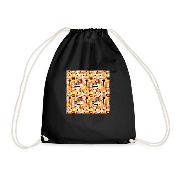 Formes abstraites sans couture Lignes Art moderne - Sac de sport léger - noir - Devant