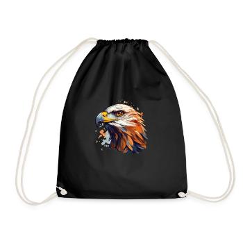 Adlerkopf Greifvogel Adler - Turnbeutel - Schwarz - Vorne