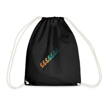 empreinte pieds bébé vintage - Sac de sport léger - noir - Devant