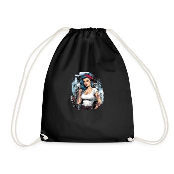 Eléonore pinup mécanicienne - Sac de sport léger - noir - Devant