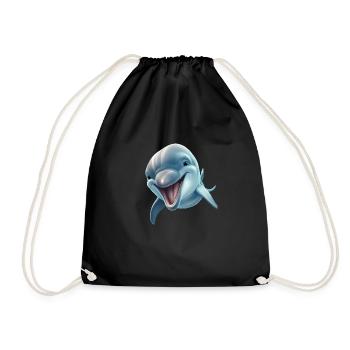 Sunny Delphinia: Joyful Dolphin's Paradise - Drawstring Bag - black - Front