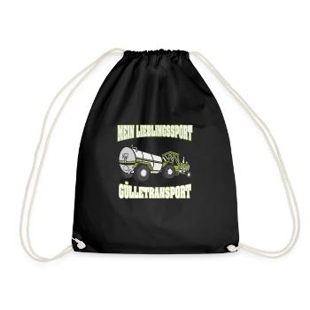 Mein Lieblingssport Gülletransport Bauer Landwirt - Turnbeutel - Schwarz - Vorne