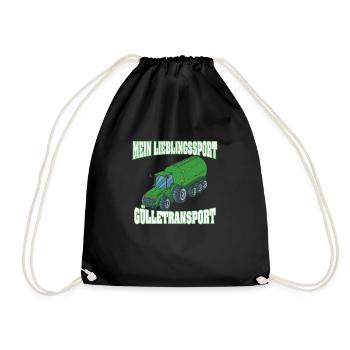 Mein Lieblingssport Gülletransport Bauer Landwirt - Turnbeutel - Schwarz - Vorne