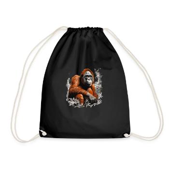 Orangutans live in Borneo and Sumatra - Drawstring Bag - black - Front