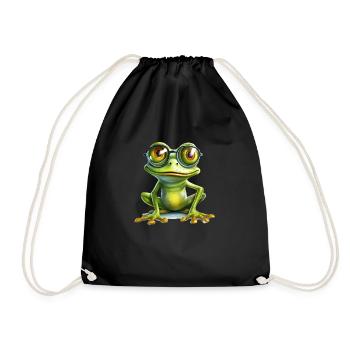 Frogs don't really need glasses - Drawstring Bag - black - Front