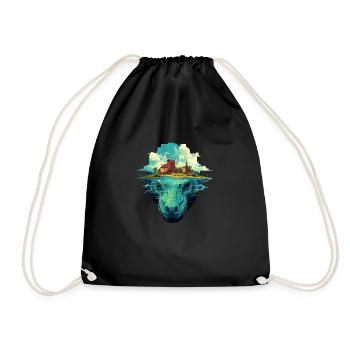 Crocodile à l’affût - Sac de sport léger - noir - Devant