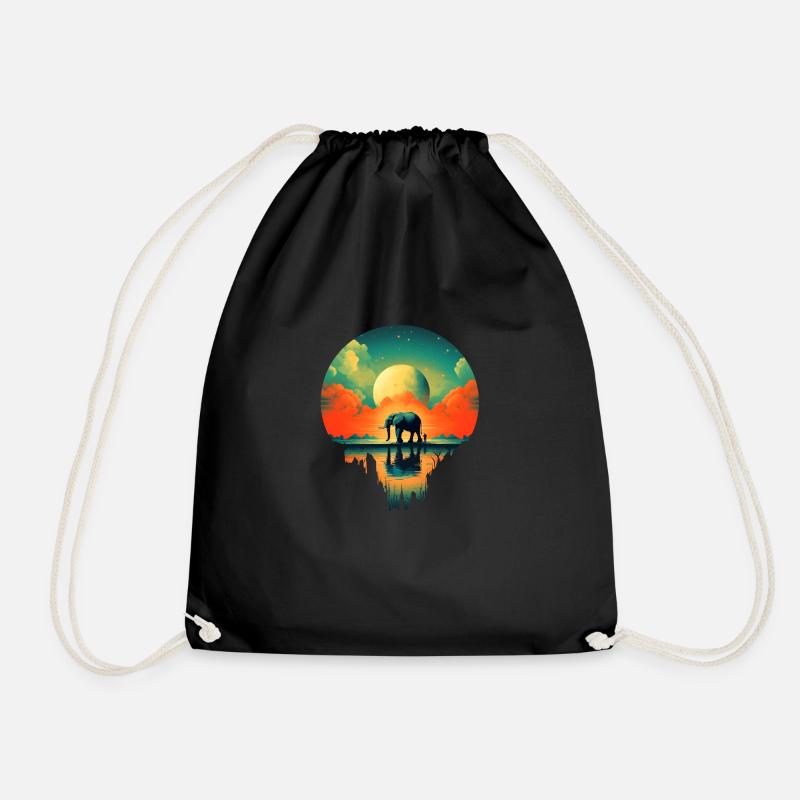 Itinérance des éléphants - Sac de sport léger - noir