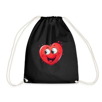 Cheerful heart - Drawstring Bag - black - Front