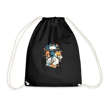 Passion for foxes - Drawstring Bag - black - Front