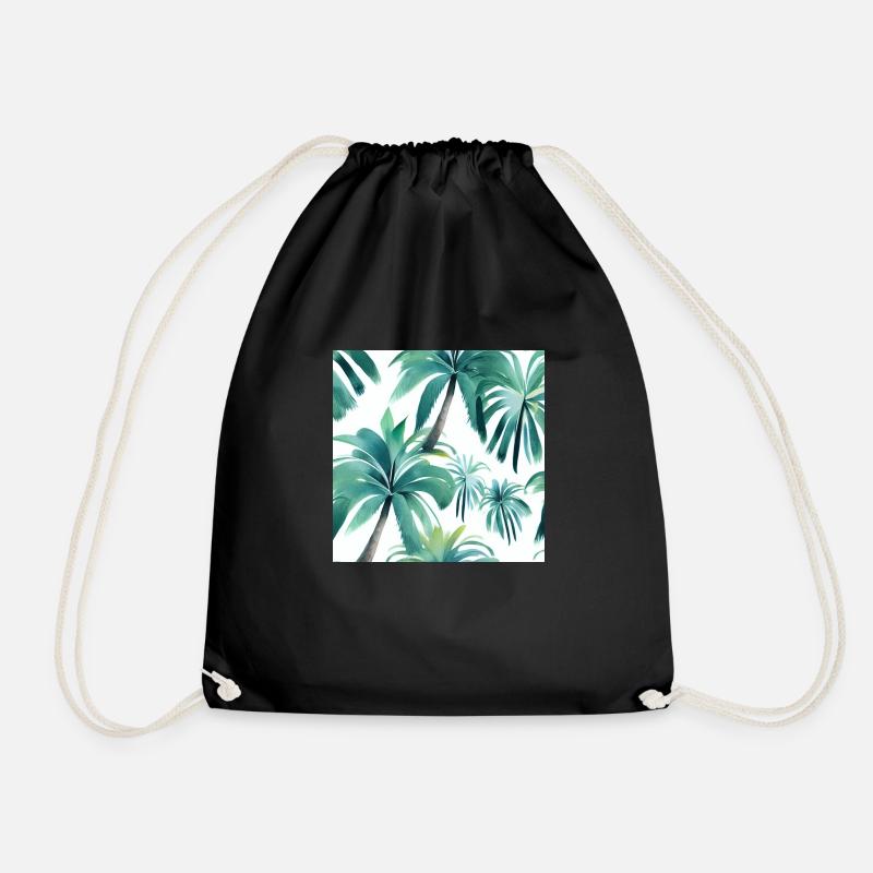 Palm trees - Drawstring Bag - black