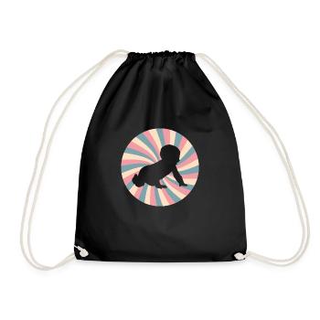 pregnancy announcement - Funny baby retro - Drawstring Bag - black - Front