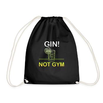Gin Not Gym Longdrink Glas - Turnbeutel - Schwarz - Vorne