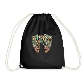faith wing - Drawstring Bag - black - Front