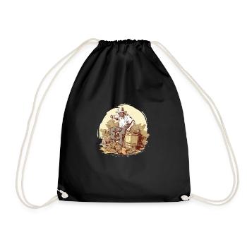 Les vendanges à l'ancienne n°2 - Sac de sport léger - noir - Devant