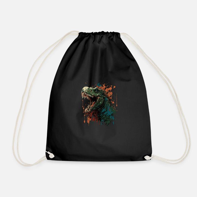 T-Rex - Drawstring Bag - black
