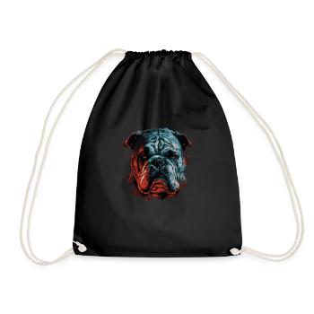 Grumpy English Bulldog - Drawstring Bag - black - Front
