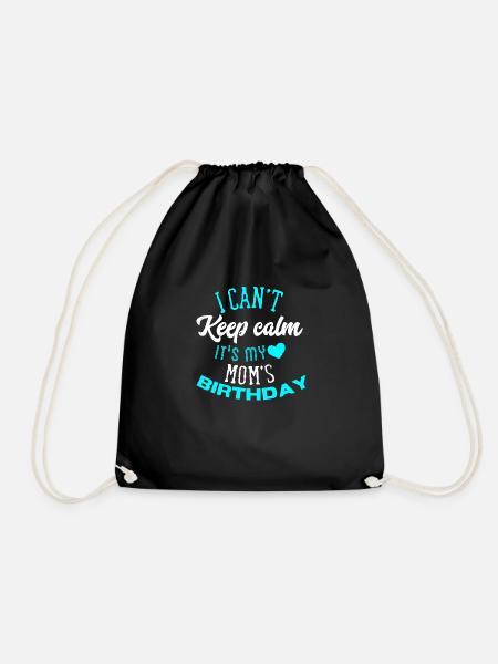 Happy birthday mom - Drawstring Bag - black