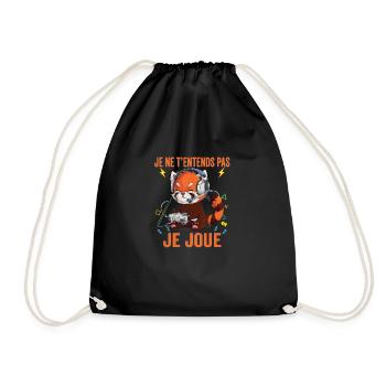 Je joue je n'entends pas Gaming gamer cadeaux - Sac de sport léger - noir - Devant