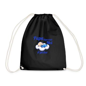Texte Papa apprends moi à pêcher - Sac de sport léger - noir - Devant