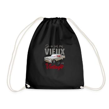 je suis pas vieux je suis vintage - Sac de sport léger - noir - Devant