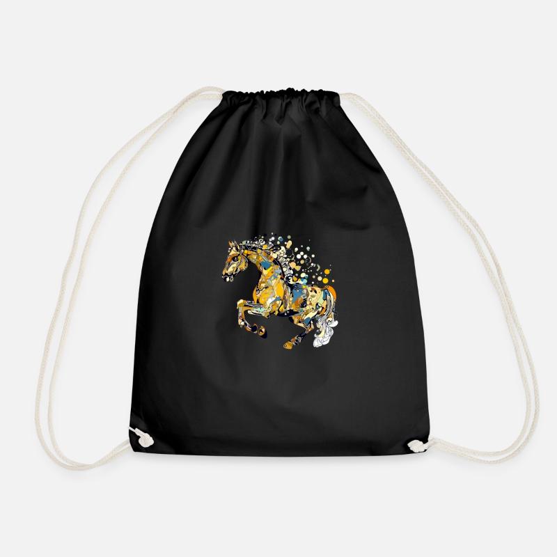 Gadros the horse - Drawstring Bag - black