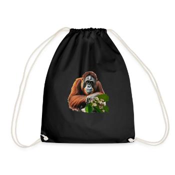 Orangutans often live only in captivity - Drawstring Bag - black - Front