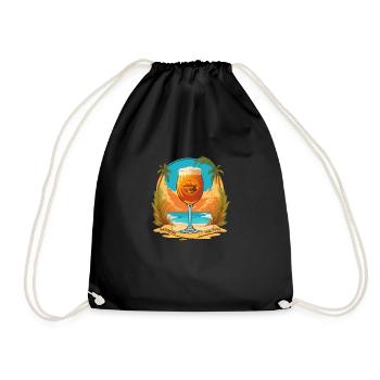 Beer on the beach - Drawstring Bag - black - Front